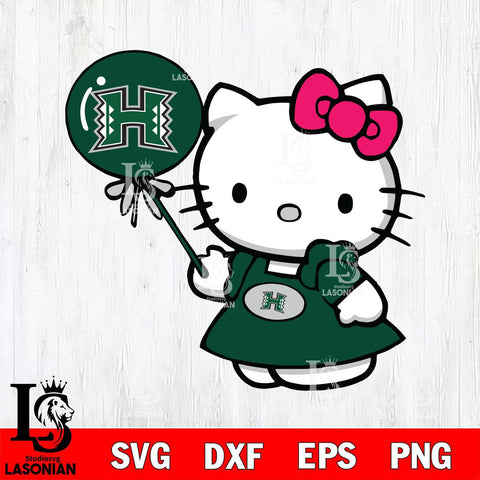 Hawaii Rainbow Warriors Cute Hello Kitty 2 Svg Eps Dxf Png File, Digital Download, Instant Download