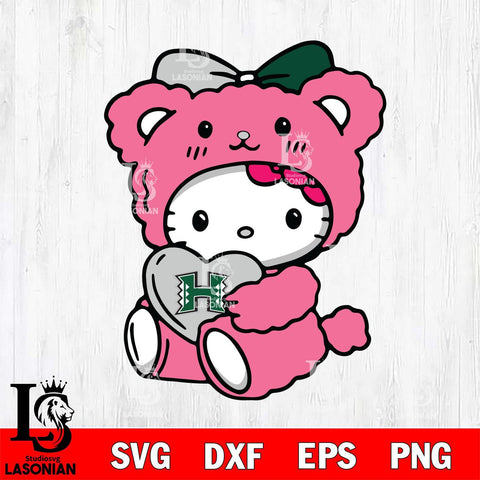 Hawaii Rainbow Warriors Cute Hello Kitty 3 Svg Eps Dxf Png File, Digital Download, Instant Download