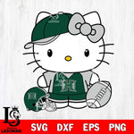 Hawaii Rainbow Warriors Cute Hello Kitty Football 4 Svg Eps Dxf Png File, NCAA svg, Digital Download, Instant Download