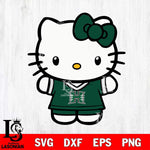 Hawaii Rainbow Warriors Cute Hello Kitty Football 6 Svg Eps Dxf Png File, NCAA svg, Digital Download, Instant Download