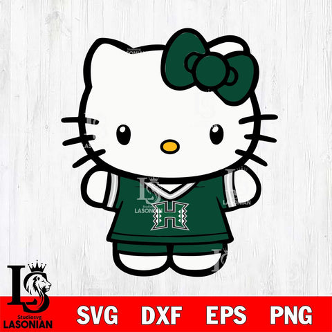 Hawaii Rainbow Warriors Cute Hello Kitty Football 6 Svg Eps Dxf Png File, NCAA svg, Digital Download, Instant Download