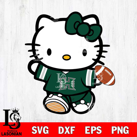 Hawaii Rainbow Warriors Cute Hello Kitty Football 7 Svg Eps Dxf Png File, NCAA svg, Digital Download, Instant Download