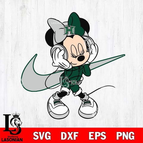 Hawaii Rainbow Warriors Cute Minnie Mouse Dancing Svg Eps Dxf Png File, NCAA svg, Digital Download, Instant Download