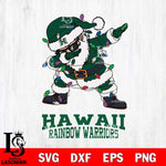 Hawaii Rainbow Warriors Dabbing Santa Claus Ugly Christmas Svg dxf eps png pdf file,NCAA svg,Digital Download,Cricut file