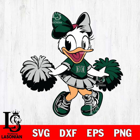 Hawaii Rainbow Warriors Daisy Duck Cheerleader Svg Eps Dxf Png File, NCAA svg, Digital Download, Instant Download