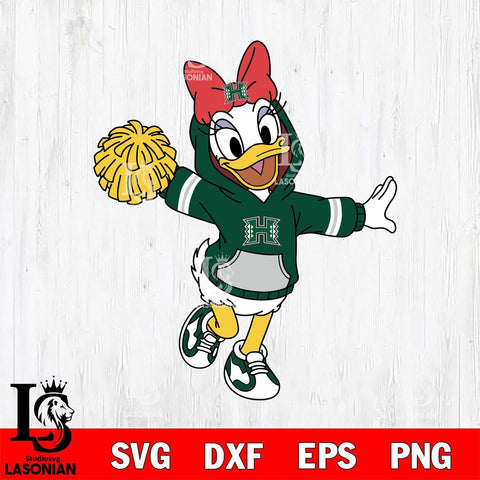 Hawaii Rainbow Warriors Daisy Duck Cheerleader Christmas File Cut, NCAA SVG DXF EPS PNG FILE, Digital Download , Criucut , Silhouette