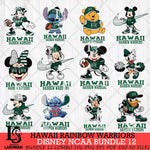 Hawaii Rainbow Warriors Disney NCAA Bundle Svg PNG 12 Svg Eps Dxf Png File, Digital Download