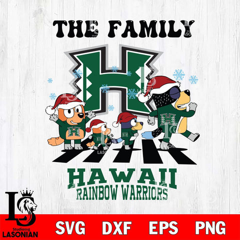 Hawaii Rainbow Warriors Family Bluey Christmas Svg Eps Dxf Png File, Digital Download