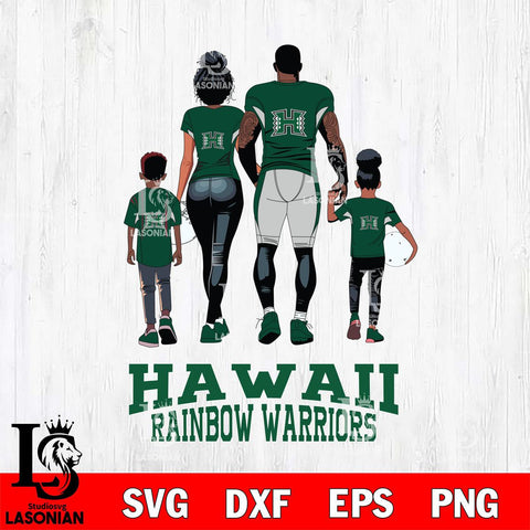 Hawaii Rainbow Warriors Family Love Rugby SVG DXF EPS PNG FILE,NCAA SVG, Father day Digital Download,Instant Download, Silhouette