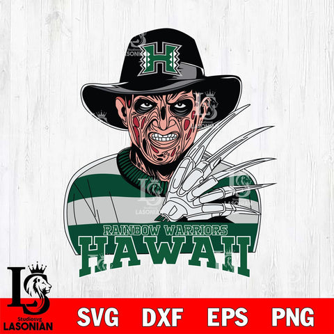 Hawaii Rainbow Warriors Freddy Krueger Horror Halloween Svg Eps Dxf Png File, NCAA svg, Digital Download, Instant Download