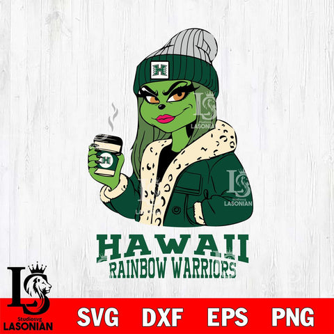 Hawaii Rainbow Warriors Girls Grinch Bougie Svg Eps Dxf Png File, Digital Download, Instant Download
