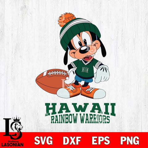 Hawaii Rainbow Warriors Goofy Football SVG DXF EPS PNG FILE,NCAA svg ,Football Digital Download,Instant Download, Silhouette
