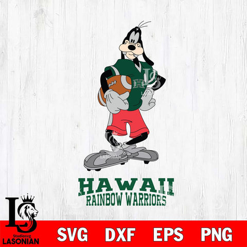 Hawaii Rainbow Warriors Goofy Player SVG DXF EPS PNG FILE,NCAA svg ,Football Digital Download,Instant Download, Silhouette