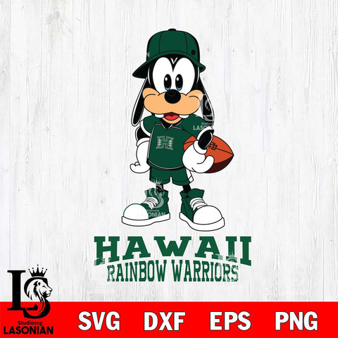 Hawaii Rainbow Warriors Goofy rugby SVG DXF EPS PNG FILE,NCAA svg ,Football Digital Download,Instant Download, Silhouette