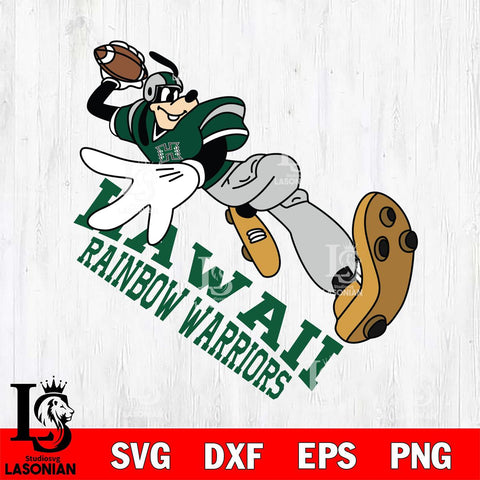 Hawaii Rainbow Warriors Goofy rugby player SVG DXF EPS PNG FILE,NCAA svg ,Football Digital Download,Instant Download, Silhouette