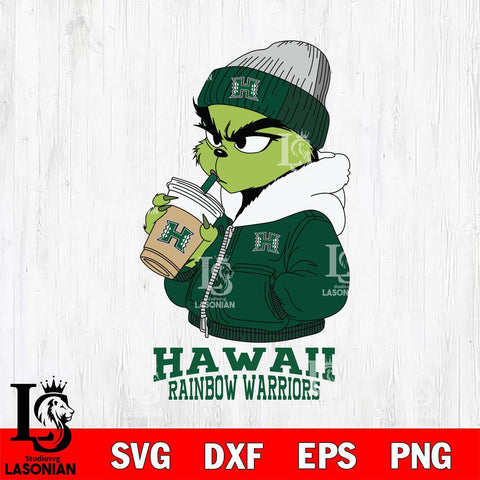 Hawaii Rainbow Warriors Grinch Bougie Sport Svg Eps Dxf Png File, Digital Download, Instant Download