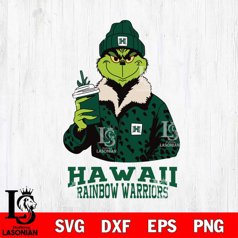 Hawaii Rainbow Warriors Grinch Leopard Svg Eps Dxf Png File, Digital Download, Instant Download