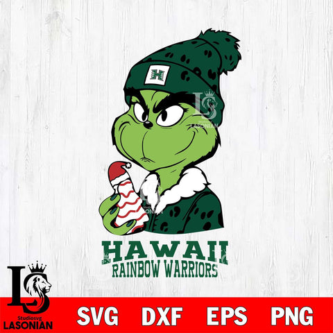 Hawaii Rainbow Warriors Grinch Tree Cake Svg Eps Dxf Png File, Digital Download, Instant Download