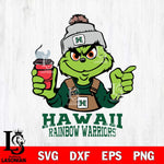 Hawaii Rainbow Warriors Grinch with coffee Svg Eps Dxf Png File, Digital Download, Instant Download
