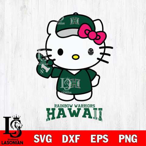 Hawaii Rainbow Warriors Hello Kitty Best Fan Svg Eps Dxf Png File, Digital Download, Instant Download