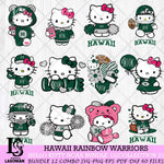 Hawaii Rainbow Warriors Hello Kitty Bundle 12 SVG Svg Eps Dxf Png File, Digital Download, Instant Download