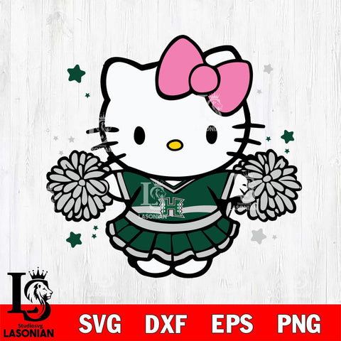 Hawaii Rainbow Warriors Hello Kitty Cheerleader 10 Svg Eps Dxf Png File, Digital Download, Instant Download