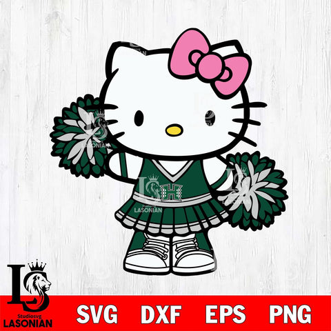 Hawaii Rainbow Warriors Hello Kitty Cheerleader 11 Svg Eps Dxf Png File, Digital Download, Instant Download