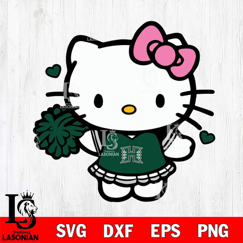 Hawaii Rainbow Warriors Hello Kitty Cheerleader 6 Svg Eps Dxf Png File, Digital Download, Instant Download