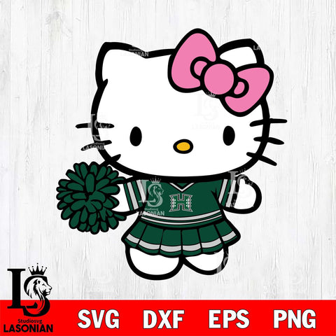 Hawaii Rainbow Warriors Hello Kitty Cheerleader 8 Svg Eps Dxf Png File, Digital Download, Instant Download