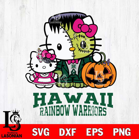 Hawaii Rainbow Warriors Hello Kitty Horror 10 Svg Eps Dxf Png File, Digital Download