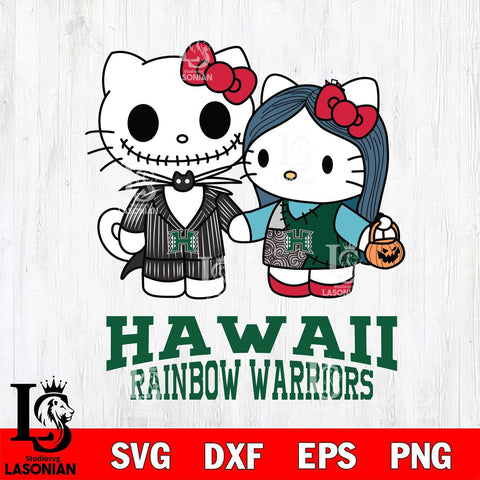 Hawaii Rainbow Warriors Hello Kitty Horror 11 Svg Eps Dxf Png File, Digital Download
