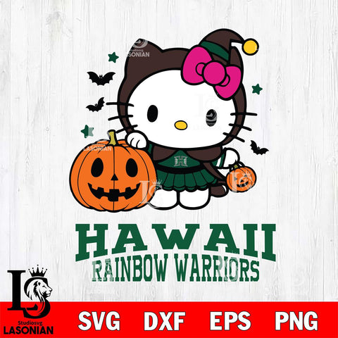 Hawaii Rainbow Warriors Hello Kitty Horror 1 Svg Eps Dxf Png File, Digital Download
