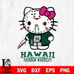 Hawaii Rainbow Warriors Hello Kitty Horror 3 Svg Eps Dxf Png File, Digital Download