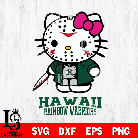 Hawaii Rainbow Warriors Hello Kitty Horror 3 Svg Eps Dxf Png File, Digital Download
