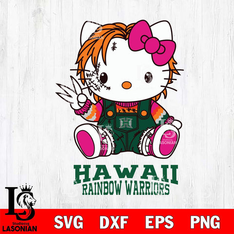 Hawaii Rainbow Warriors Hello Kitty Horror Svg Eps Dxf Png File, Digital Download