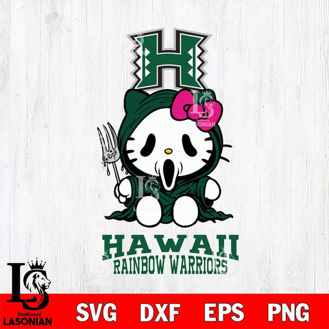Hawaii Rainbow Warriors Hello Kitty Horror 4 Svg Eps Dxf Png File, Digital Download
