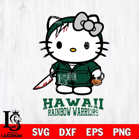 Hawaii Rainbow Warriors Hello Kitty Horror 5 Svg Eps Dxf Png File, Digital Download