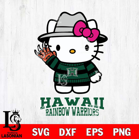 Hawaii Rainbow Warriors Hello Kitty Horror 6 Svg Eps Dxf Png File, Digital Download