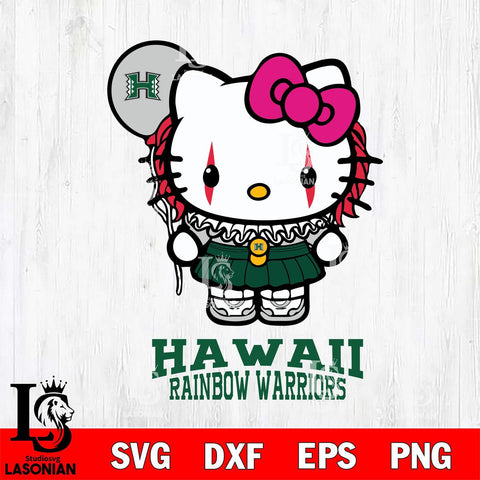 Hawaii Rainbow Warriors Hello Kitty Horror 7 Svg Eps Dxf Png File, Digital Download
