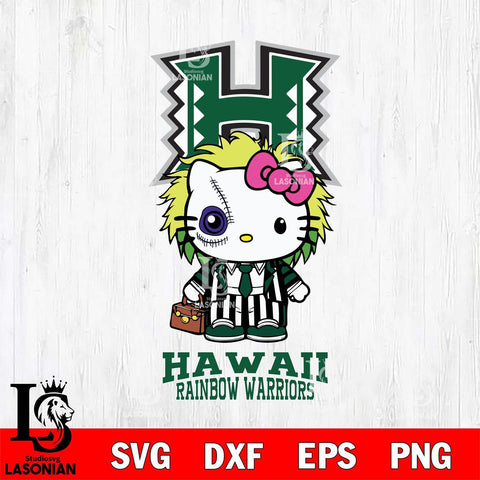 Hawaii Rainbow Warriors Hello Kitty Horror 8 Svg Eps Dxf Png File, Digital Download