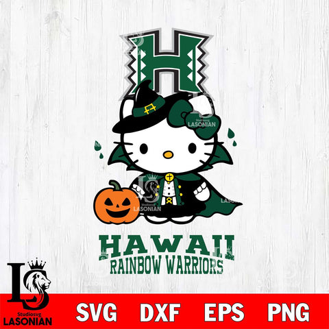 Hawaii Rainbow Warriors Hello Kitty Horror 9 Svg Eps Dxf Png File, Digital Download