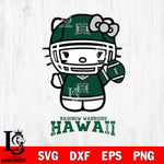 Hawaii Rainbow Warriors Hello Kitty NCAA 1 Svg Eps Dxf Png File, Digital Download, Instant Download