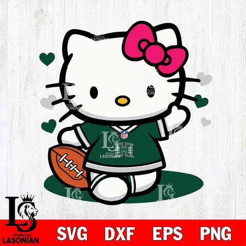 Hawaii Rainbow Warriors Hello Kitty sport 10 Svg Eps Dxf Png File, NCAA svg, Digital Download, Instant Download