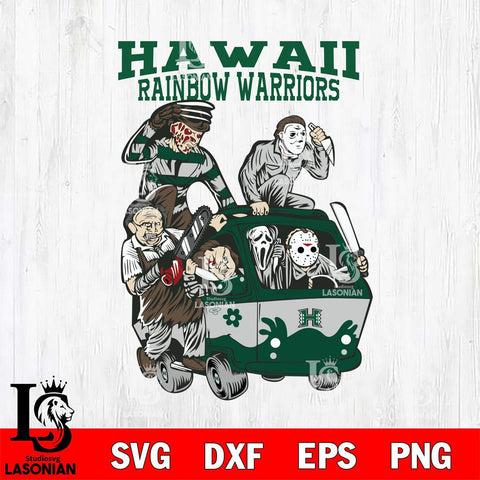 Hawaii Rainbow Warriors Jason Voorhees Horror 10 Svg Eps Dxf Png File, NCAA svg, Digital Download, Instant Download