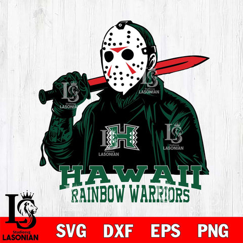 Hawaii Rainbow Warriors Jason Voorhees Horror 12 Svg Eps Dxf Png File, NCAA svg, Digital Download, Instant Download