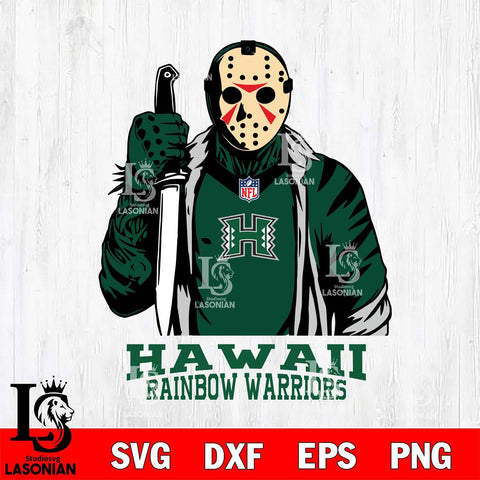 Hawaii Rainbow Warriors Jason Voorhees Horror 3 Svg Eps Dxf Png File, NCAA svg, Digital Download, Instant Download