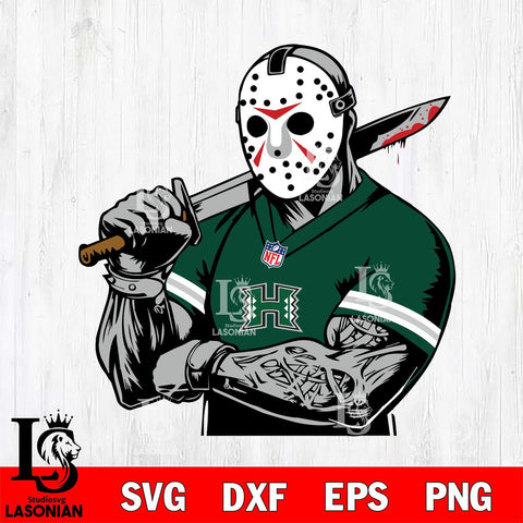 Hawaii Rainbow Warriors Jason Voorhees Horror 6 Svg Eps Dxf Png File, NCAA svg, Digital Download, Instant Download
