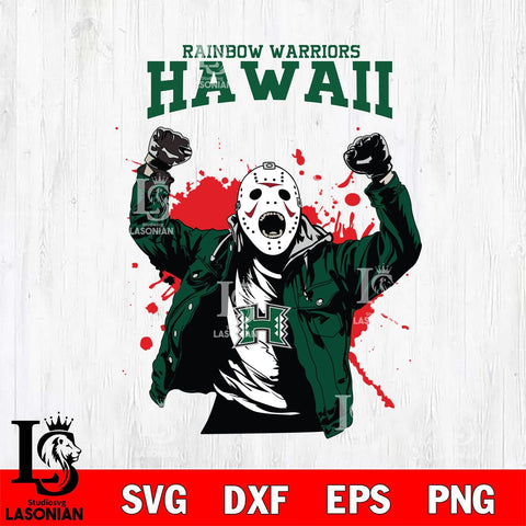 Hawaii Rainbow Warriors Jason Voorhees Horror Halloween 3 Svg Eps Dxf Png File, NCAA svg, Digital Download, Instant Download
