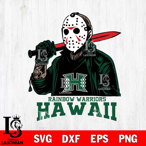 Hawaii Rainbow Warriors Jason Voorhees Horror Halloween Svg Eps Dxf Png File, NCAA svg, Digital Download, Instant Download