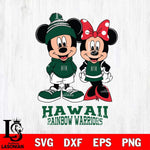 Hawaii Rainbow Warriors Mickey Minnie Mouse Cute Football Svg Eps Dxf Png File, NCAA svg , File Cut , Digital Download , Instant Download, Cut Svg Files